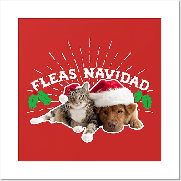 Fleas Navidad Christmas Pets Wall Art by Rebus28